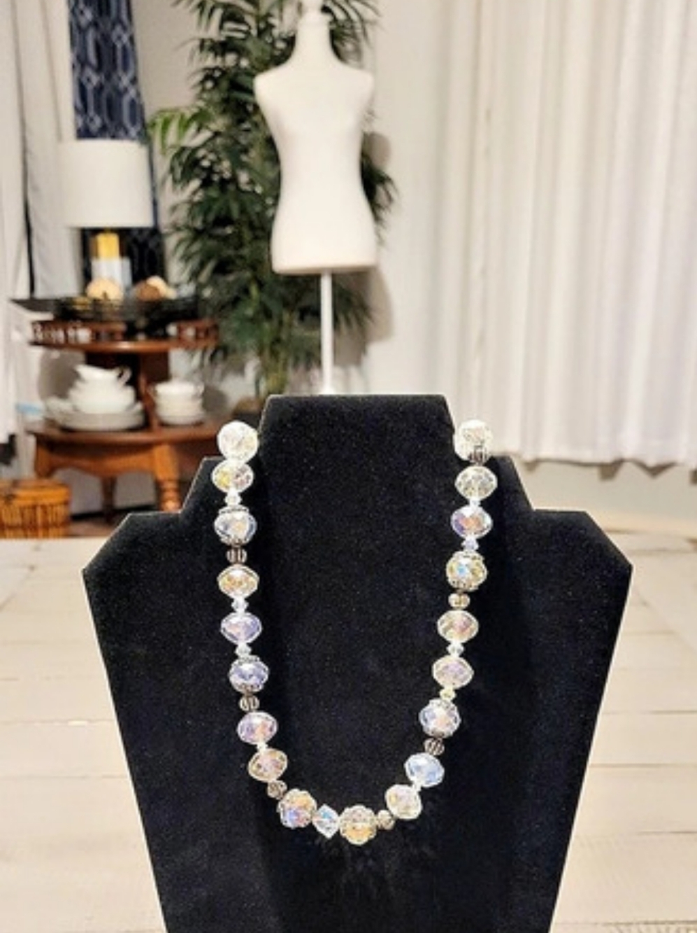 Crystal Necklace Bracelet Earrings Set